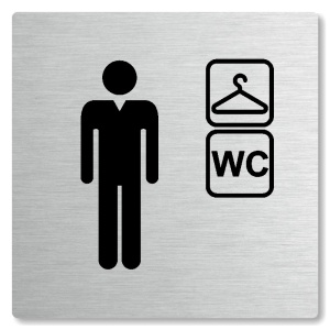 Šatna muži, wc, 100x100mm, stříbrná, Nevada